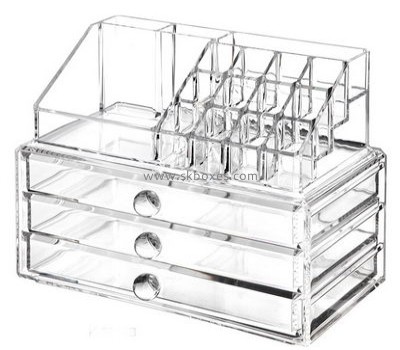 Hot selling transparency plexiglass box makeup kit box  clear plastic storage box with dividers BMB-039