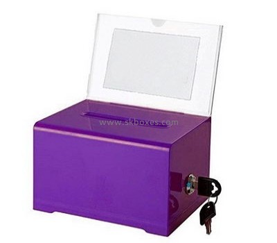 Custom design clear acrylic boxes lockable suggestion box large ballot box BBS-163