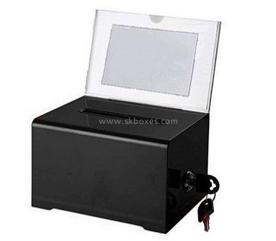 Custom acrylic black ballot box small ballot box perspex ballot box BBS-206
