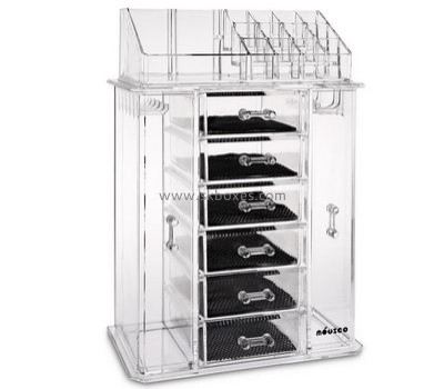 Custom perspex display case clear makeup box large cosmetic case BMB-055