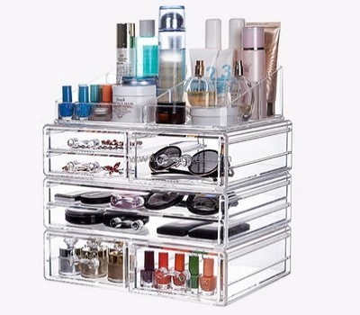 Customized acrylic large makeup box plexiglass case makeup cases for sale BMB-063