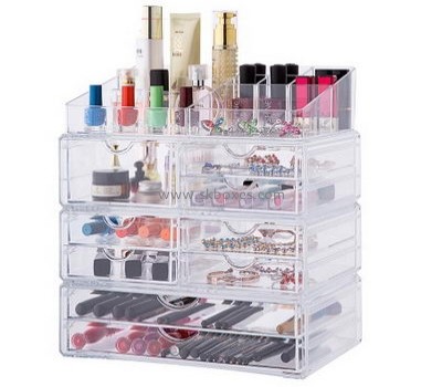 Custom acrylic boxes clear big makeup box clear cosmetic case BMB-067