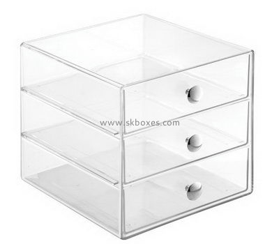 Acrylic box factory customized 3 drawer box cheap display cases DMD-341