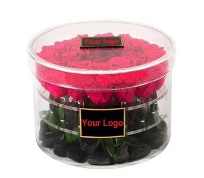 Acrylic box factory customized round rose delivery box BDC-400