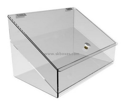 Perspex box manufacturers customized clear plexiglass acrylic boxes with hinged lids BDC-449