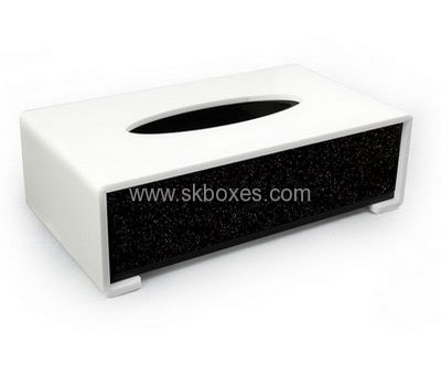 Factory acrylic tissue box wholesale small paper box white acrylic box BTB-116