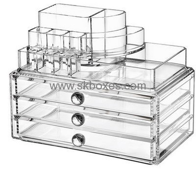 Hot selling acrylic plastik box unique design make up box plastic cosmetic box BMB-023