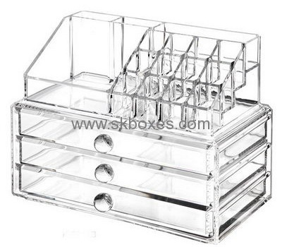 Hot selling transparency plexiglass box makeup kit box clear plastic storage box with dividers BMB-039