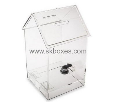 Wholesale clear polycarbonate box ballot box plastic donation boxes BBS-030