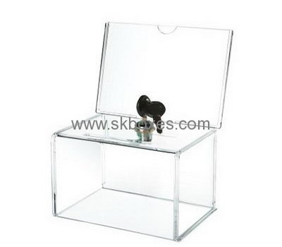 Fashion design acrylic locked suggestion box clear ballot box voting ballot box BBS-032