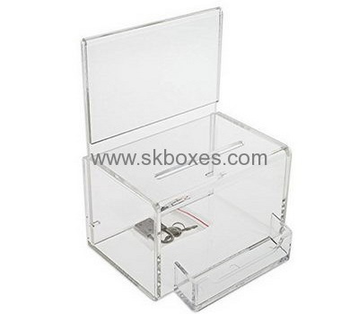 Wholesale acrylic ballot box voting transparent ballot box lockable ballot box BBS-037