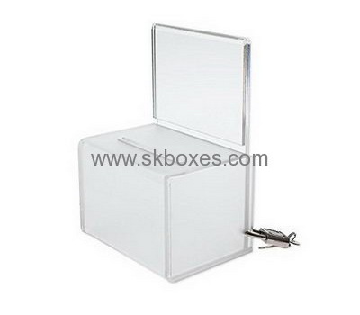 Customized acrylic plastic suggestion box acrylic suggestion boxes acrylic ballot box with lock BBS-069