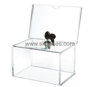 Custom design acrylic plastic suggestion box ballotbox acrylic ballot box with lock BBS-077