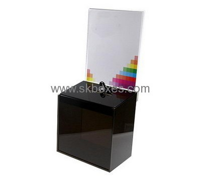 Customized acrylic ballot box black ballot box election box BBS-088