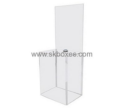 Customized acrylic ballot box clear ballot box suggestion box with lock BBS-090