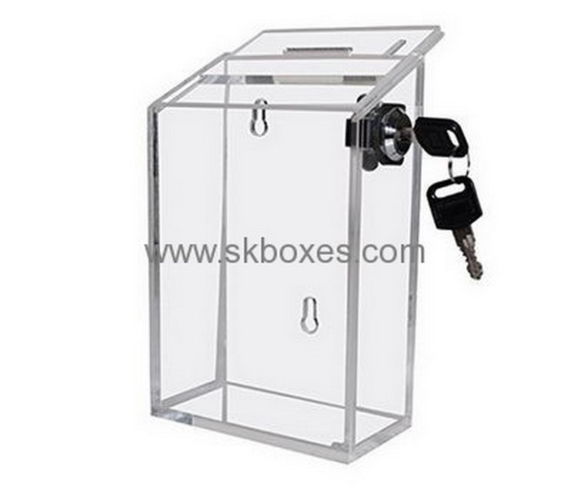 Wholesale acrylic transparent ballot box lockable suggestion box ballot box for sale BBS-131