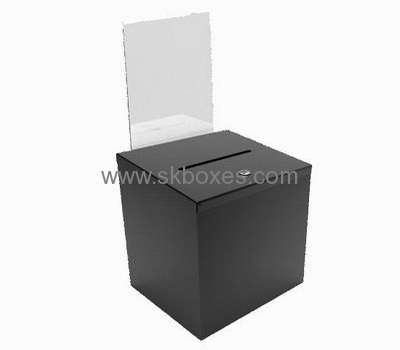 Custom black ballot box acrylic suggestion box acrylic ballot box BBS-161