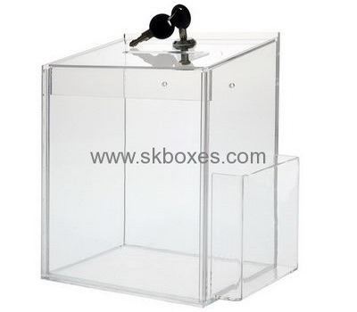 Custom design acrylic locked suggestion box plexiglass ballot box clear suggestion box BBS-177