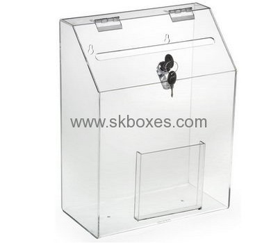 Custom design acrylic plastic suggestion box perspex suggestion box clear ballot box with lock BBS-182