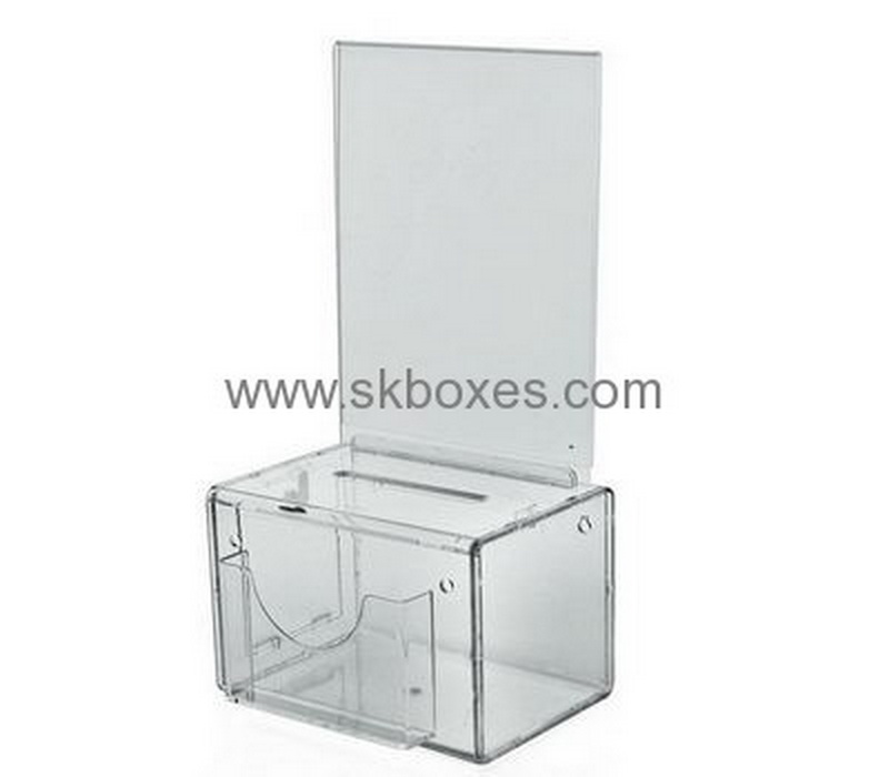 Custom acrylic large suggestion box clear ballot box clear plastic ballot box BBS-186