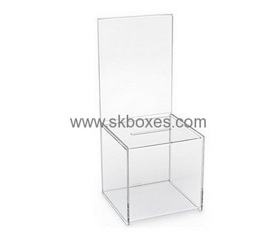 Custom acrylic small suggestion box voting ballot box clear ballot box with lock BBS-189