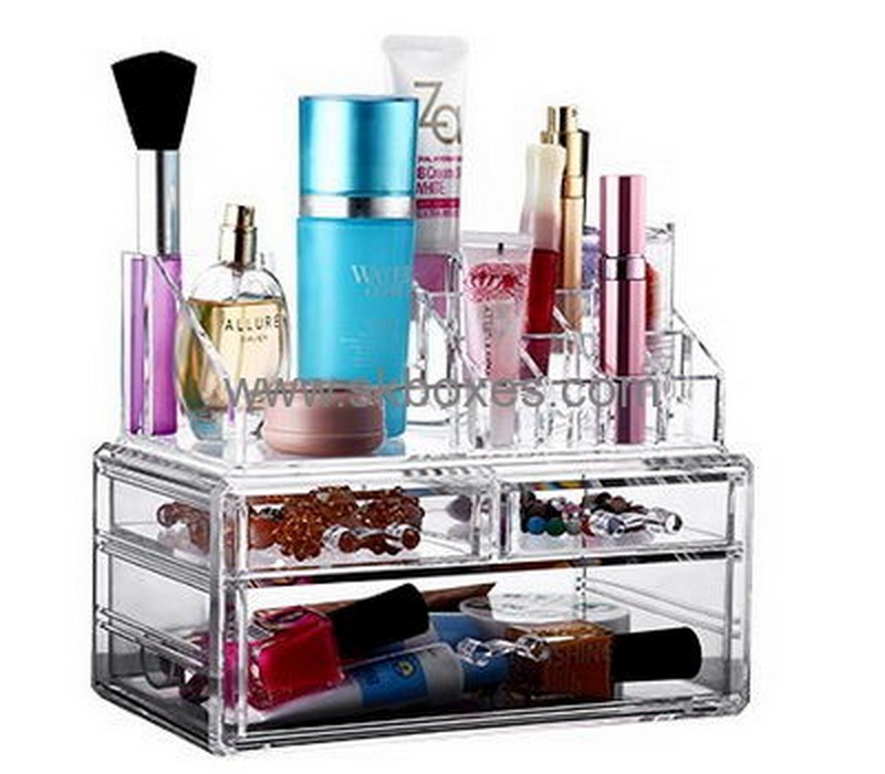 Custom acrylic storage boxes makeup case professional clear makeup case BMB-058