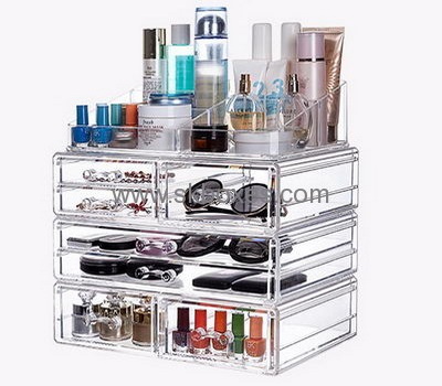 Customized acrylic large makeup box plexiglass case makeup cases for sale BMB-063