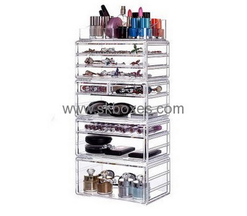 Custom clear acrylic case big makeup case cosmetic case organizer BMB-092