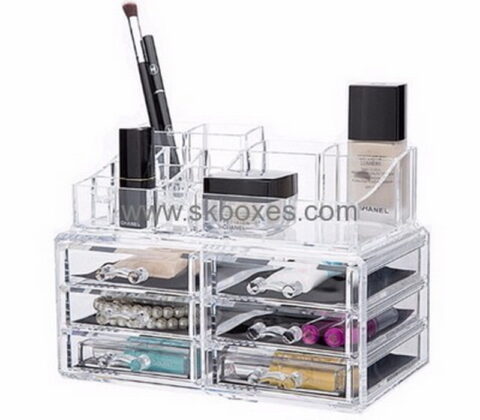 Custom clear acrylic storage containers hard cosmetic case makeup box storage BMB-094