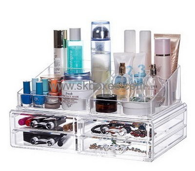 Customized acrylic makeup organizer case professional display boxes clear BMB-133