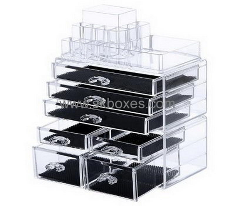 Custom cheap acrylic plastic big cosmetic display makeup beauty case BMB-154