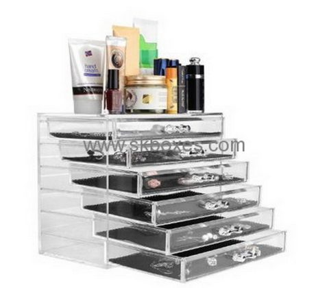 Custom rectangular acrylic box makeup beauty cases for sale BMB-156