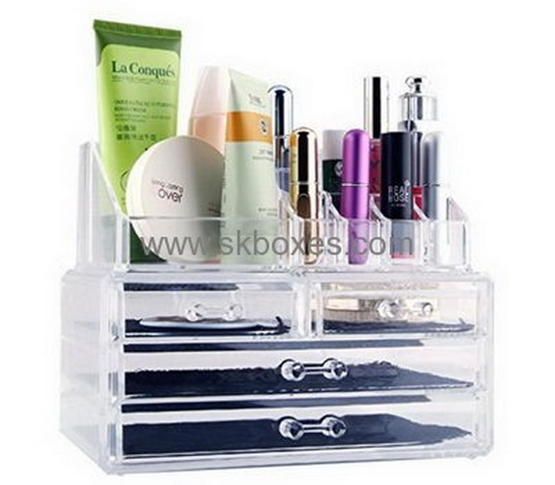 Custom design acrylic lucite makeup boxes professional case cheap display BMB-161