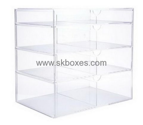 Custom large acrylic plastic clear cosmetic makeup box display cases BMB-170