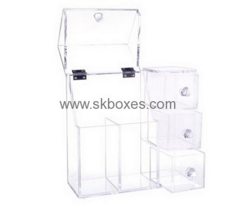 Custom clear acrylic professional makeup box display cases for cosmetics BMB-177