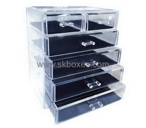 Custom clear perspex cosmetic makeup storage display boxes BMB-197