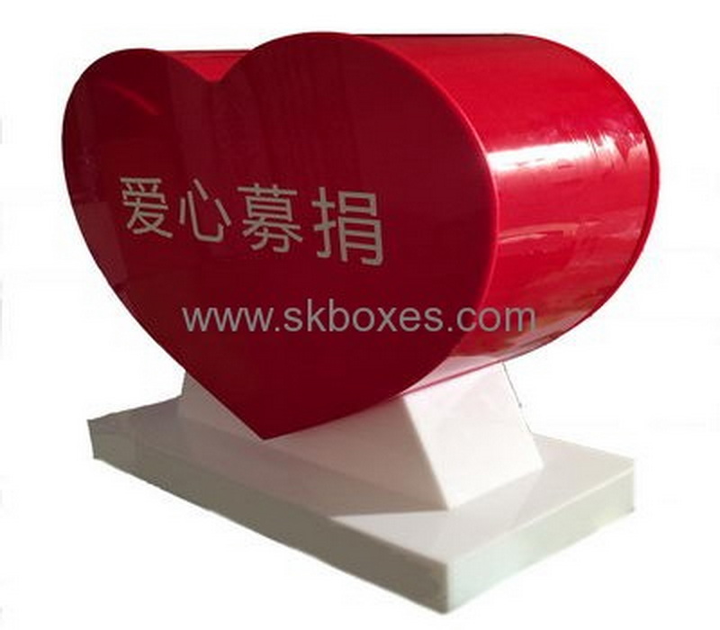 Custom acrylic charity collection boxes donationbox BDB-045