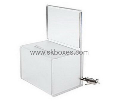 Custom plexiglass display case acrylic donation boxes BDB-052