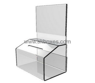 Custom acrylic perspex plastic display donation boxes BDB-053