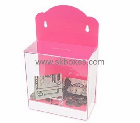 Customized acrylic donation lock boxes display cases BDB-060