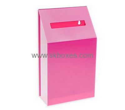 Custom acrylic display storage donation boxes with locks BDB-059