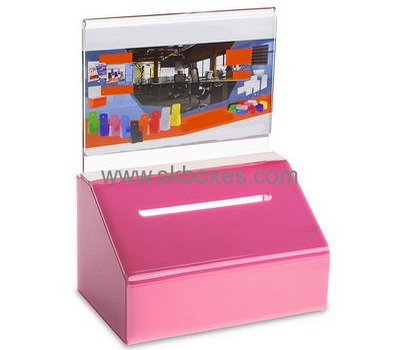 Custom acrylic christmas donation charity collection boxes BDB-066