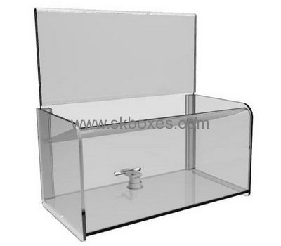 Acrylic box factory custom acrylic charity boxes donation containers BDB-072