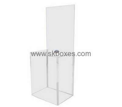 Acrylic box manufacturer custom acrylic donation charity money box BDB-073