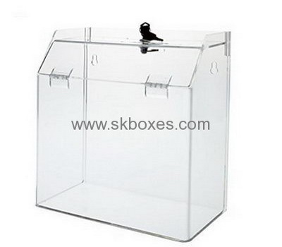 Acrylic box factory custom acrylic donation boxes with locks BDB-078