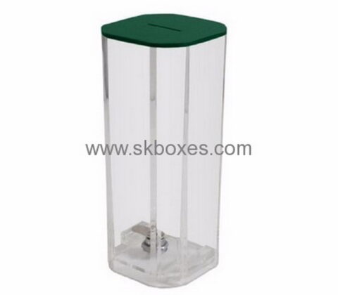 Acrylic box manufacturer custom clear acrylic display charity collection boxes for sale BDB-079