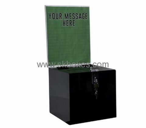 Acrylic box manufacturer custom acrylic donation collection containers charity boxes cheap BDB-087