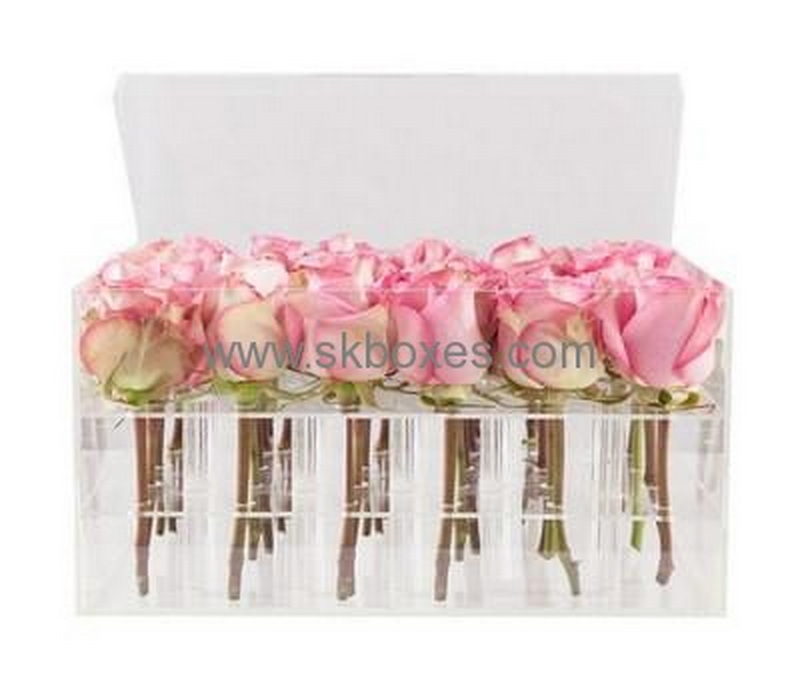 Acrylic box factory customize plastic display case rose box BDC-098