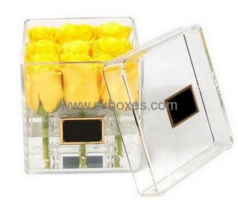 Box manufacturer customize acrylic rose flower box with lid BDC-101