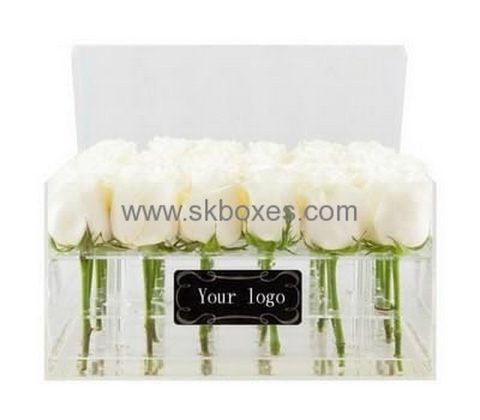 Acrylic box manufacturer customize rectangular rose delivery box BDC-140